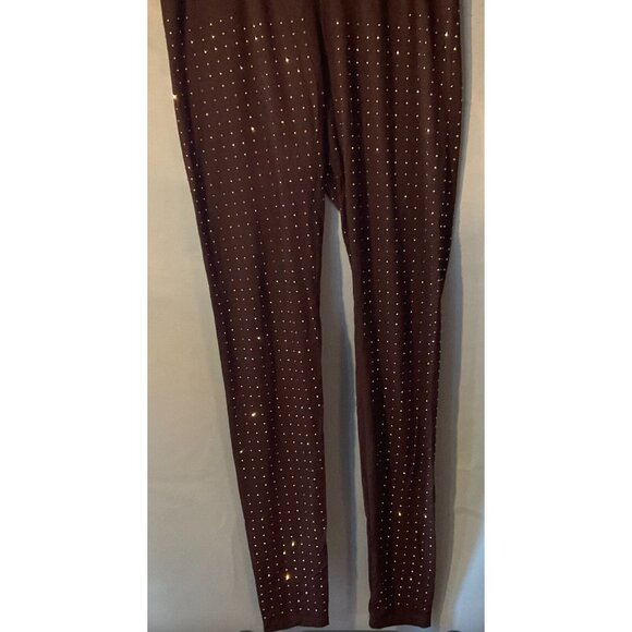 VOCAL Black Rhinestone-Studded Womens Leggings 12.5W X 36L - Picture 1 of 6